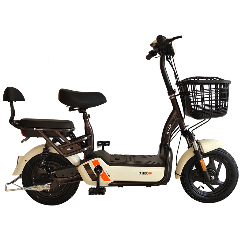比德文電動(dòng)車48v12ah可拆卸鋰電池小型電瓶車男女電動(dòng)自行車助力車代步車 云豆 奶白